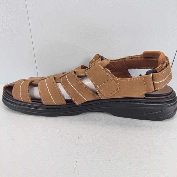 Propet Men\'s Hunter MSO043L Tan‎ Leather Fisherman Sandals Size 11 Wide main image 8